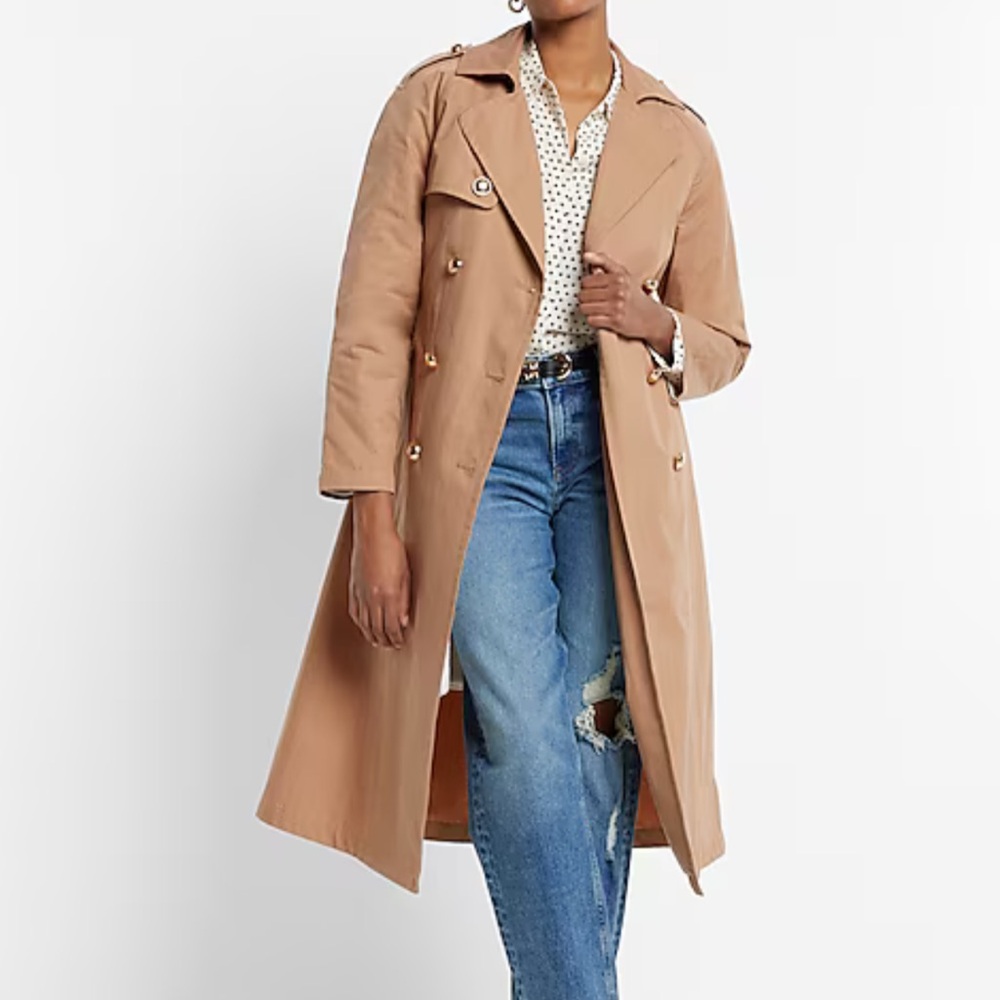 Express Nylon Sherpa Lined Trench Coat